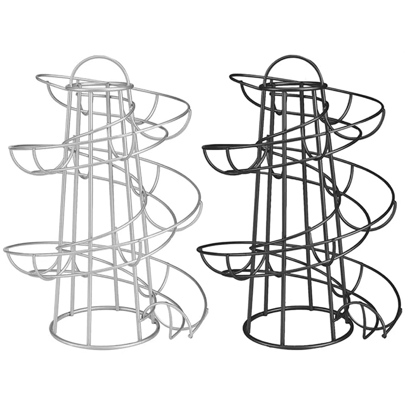 Spiral Egg Rack Wrought Iron Egg Stand Multi-functional Spiral Egg Skelter Dispenser Egg Storage Shelf for Kitchen Countertop