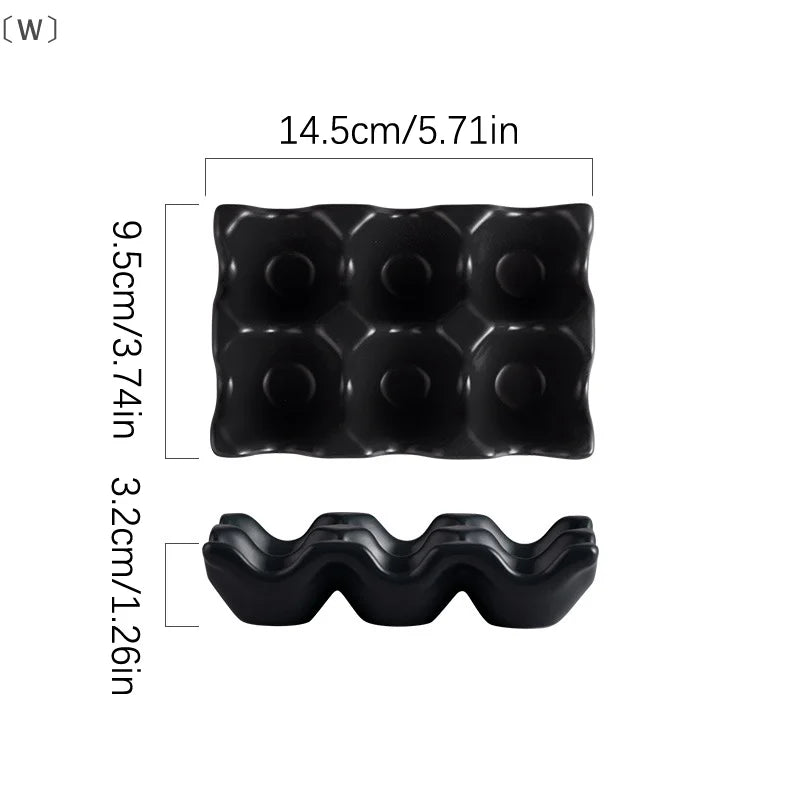 〔W〕6 Grids Egg Holder Ceramic Anti-Slip Egg Box Refrigerator Shockproof Egg Tray Holder Storage Box Home Storage Organization