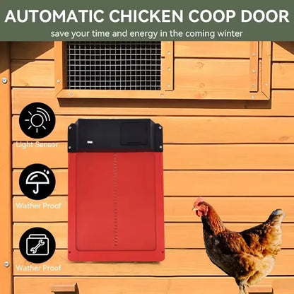 1PCS Automatic Chicken Coop Door Opener ABS House Gate Light Sense Control  Battery Powered Waterproof for Pet Flap Accessories