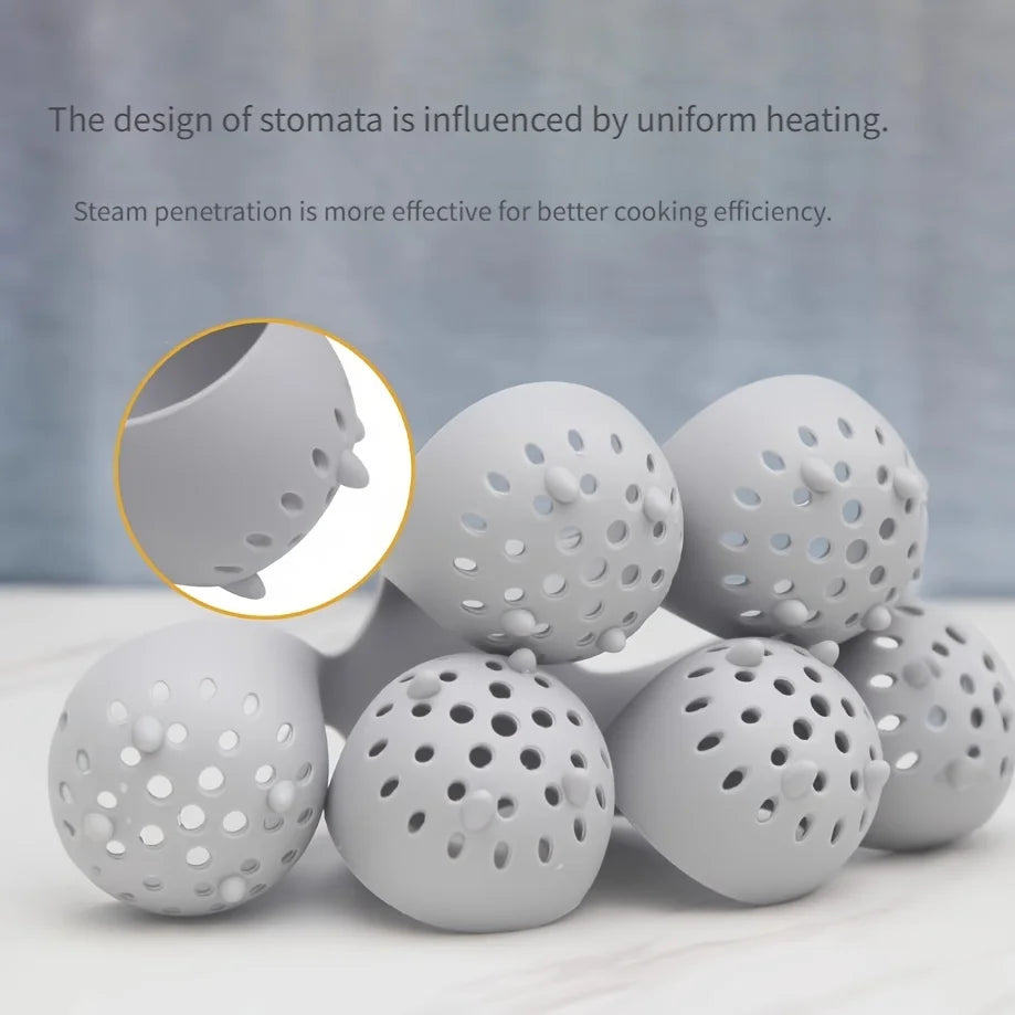 4/6 Egg Holder, High-Temperature Resistant Silicone Egg Cooker for Home Kitchen - Ideal for Steaming Eggs for Family Breakfast
