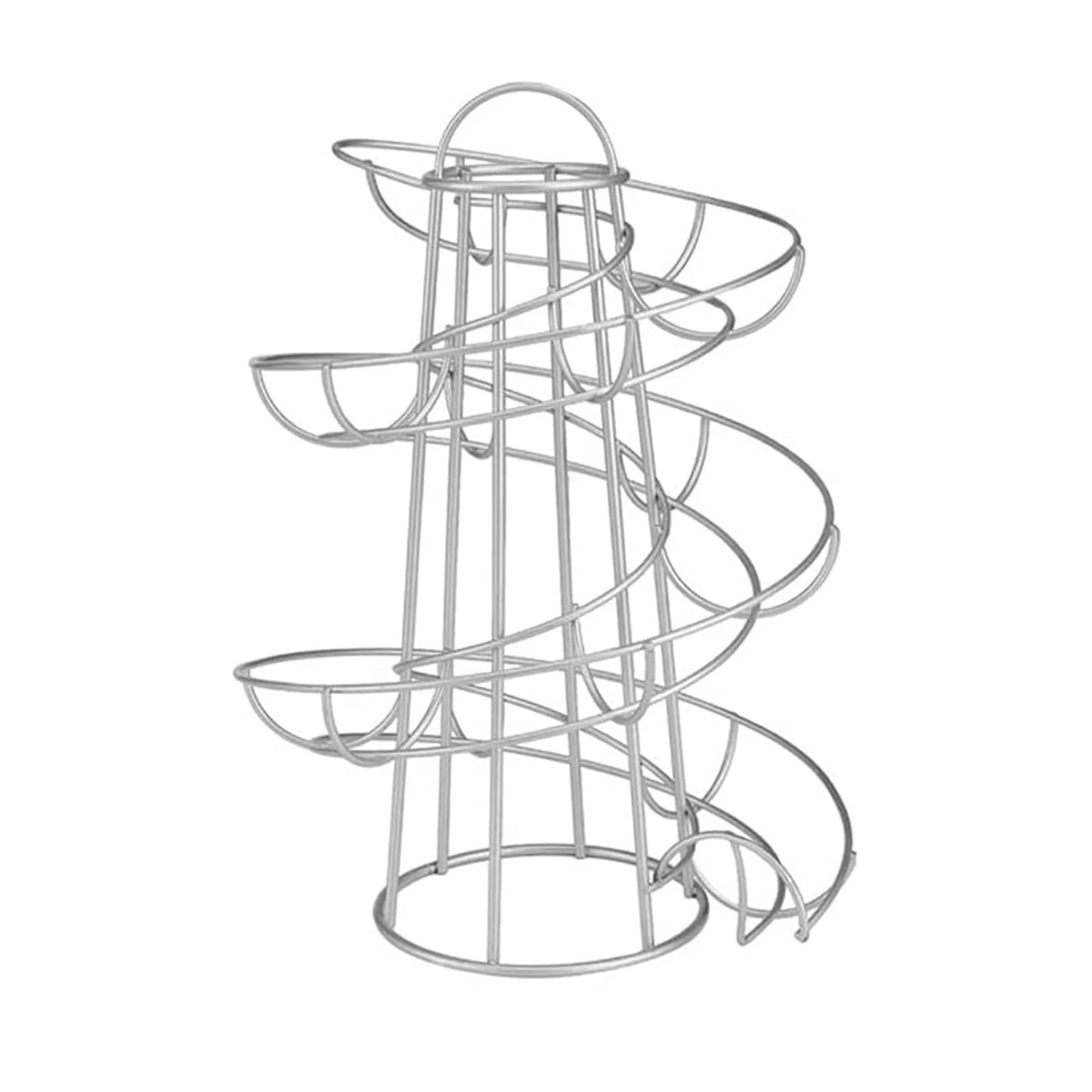 Spiral Egg Rack Wrought Iron Egg Stand Multi-functional Spiral Egg Skelter Dispenser Egg Storage Shelf for Kitchen Countertop