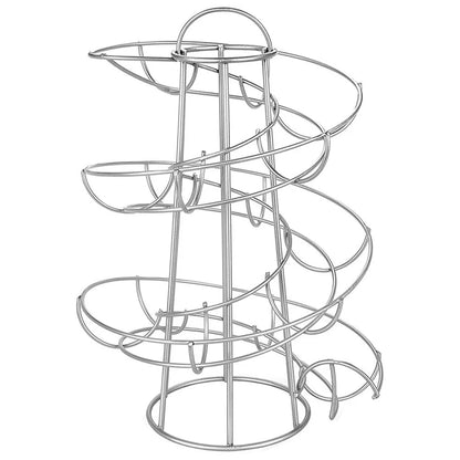 Egg Spiraling Dispenser Rack Egg Storage Organizer Holder Multi Function Steel Store Black Display Iron Art for Kitchen