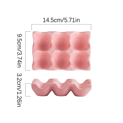 〔W〕6 Grids Egg Holder Ceramic Anti-Slip Egg Box Refrigerator Shockproof Egg Tray Holder Storage Box Home Storage Organization