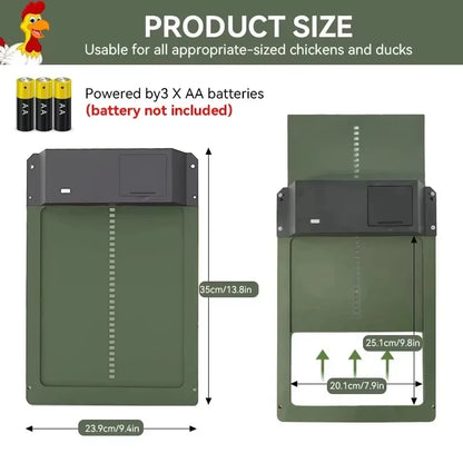 1PCS Automatic Chicken Coop Door Opener ABS House Gate Light Sense Control  Battery Powered Waterproof for Pet Flap Accessories