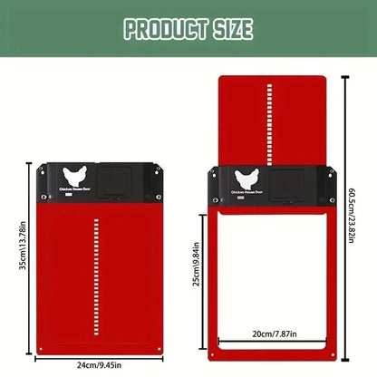 1PCS Automatic Chicken Coop Door Opener ABS House Gate Light Sense Control  Battery Powered Waterproof for Pet Flap Accessories