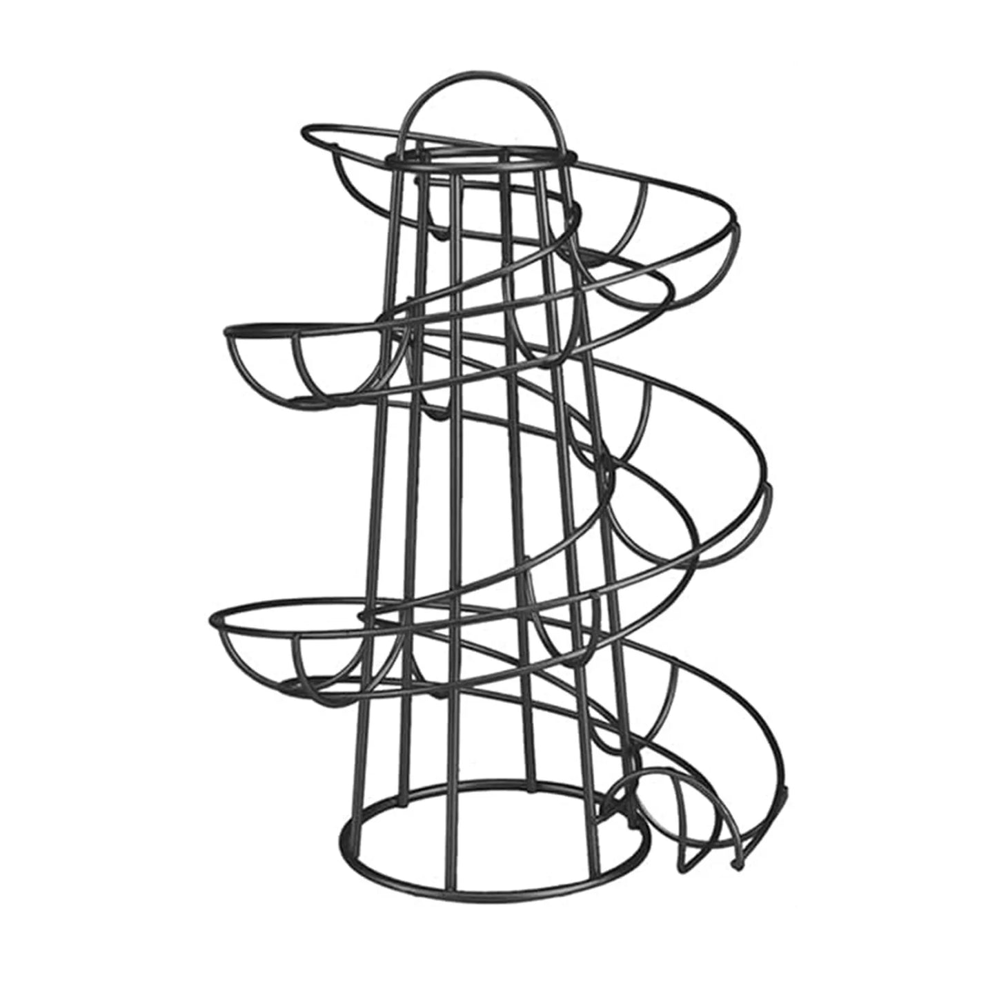 Spiral Egg Rack Wrought Iron Egg Stand Multi-functional Spiral Egg Skelter Dispenser Egg Storage Shelf for Kitchen Countertop