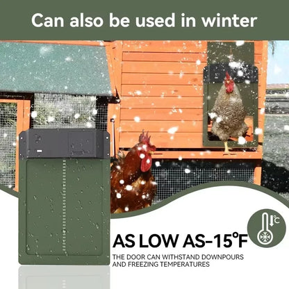 1PCS Automatic Chicken Coop Door Opener ABS House Gate Light Sense Control  Battery Powered Waterproof for Pet Flap Accessories