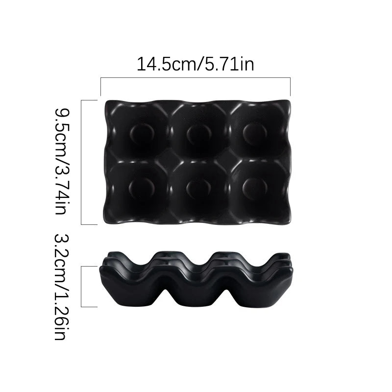 〔W〕6 Grids Egg Holder Ceramic Anti-Slip Egg Box Refrigerator Shockproof Egg Tray Holder Storage Box Home Storage Organization