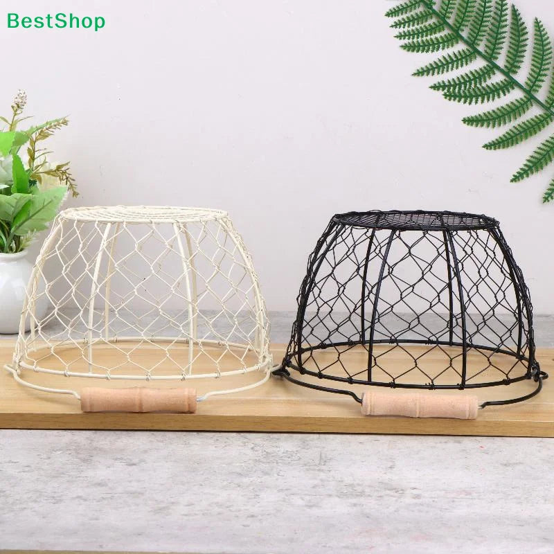 ☪Egg Basket Round Metal Wire Basket With Handle Multipurpose Food Storage Organizer Fruit Vegetable Holder For Kitchen Picnic