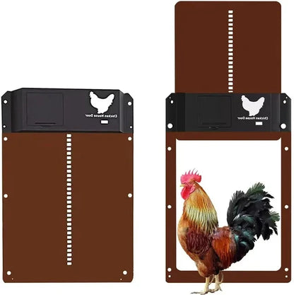 1PCS Automatic Chicken Coop Door Opener ABS House Gate Light Sense Control  Battery Powered Waterproof for Pet Flap Accessories