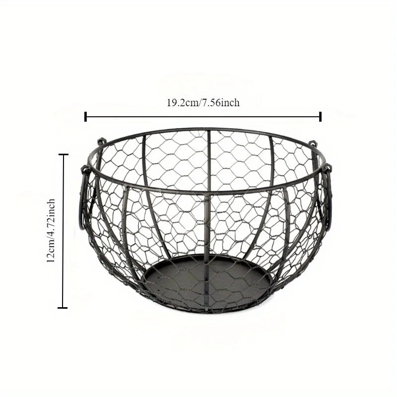 1pc High Quality Kitchen Storage Metal Wire Egg Basket Farm Chicken Cover Egg Holder Organizer Storage Basket
