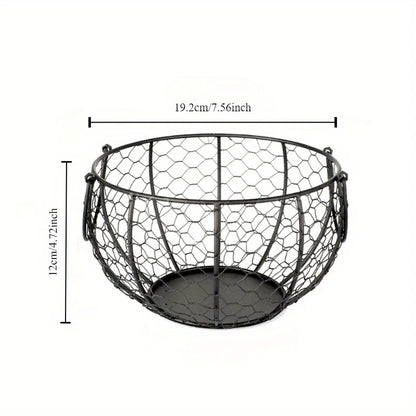 1pc High Quality Kitchen Storage Metal Wire Egg Basket Farm Chicken Cover Egg Holder Organizer Storage Basket