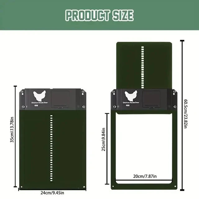 1PCS Automatic Chicken Coop Door Opener ABS House Gate Light Sense Control  Battery Powered Waterproof for Pet Flap Accessories