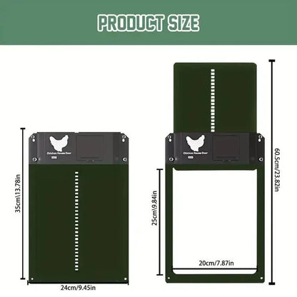1PCS Automatic Chicken Coop Door Opener ABS House Gate Light Sense Control  Battery Powered Waterproof for Pet Flap Accessories